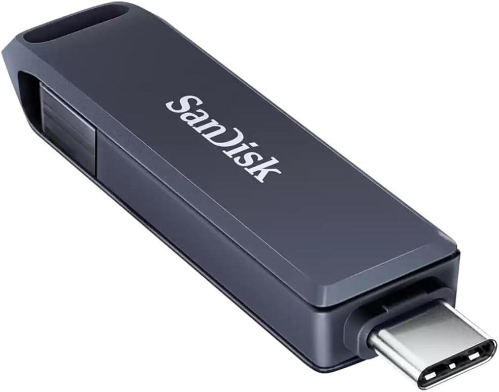 image:imageSANDISK 256GB Phone Drive for iPhone USB C and Lightning Compatible with iPads Mac and Devices Metallic Blue Finish 1 Count SDIXD0N 256GGN6NE64GB