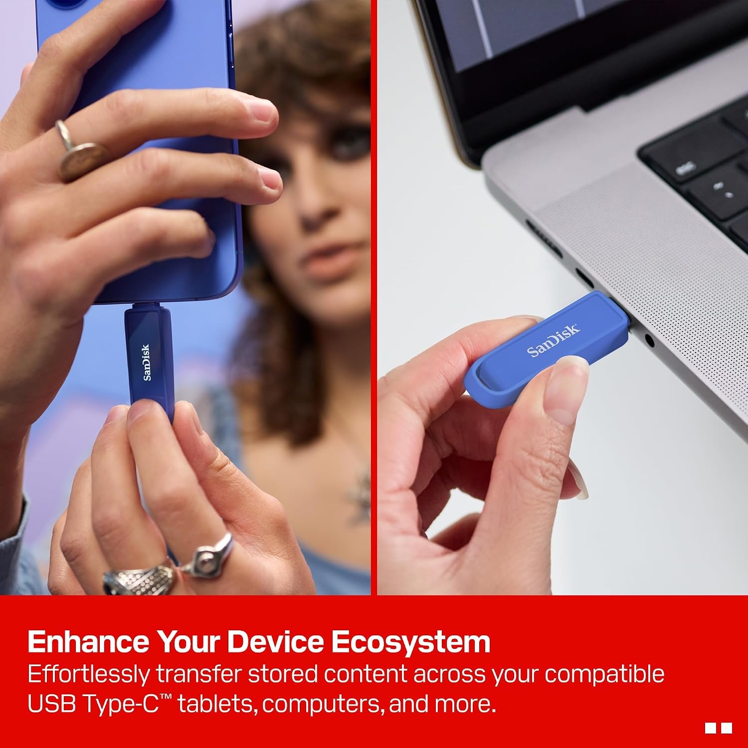 image:imageSANDISK 256GB Phone Drive with USB TypeC for Smartphones Tablets and Computers Up to 150MBs USB 32 Gen 1 Maritime Blue SDIXS0N256GGN6NDMaritime Blue