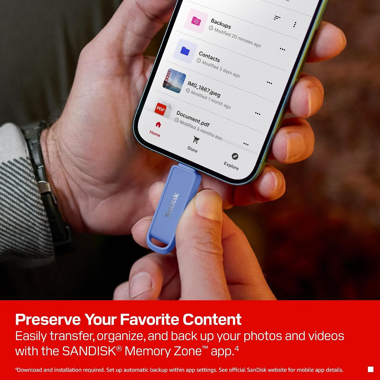 image:imageSANDISK 256GB Phone Drive with USB TypeC for Smartphones Tablets and Computers Up to 150MBs USB 32 Gen 1 Maritime Blue SDIXS0N256GGN6NDMaritime Blue