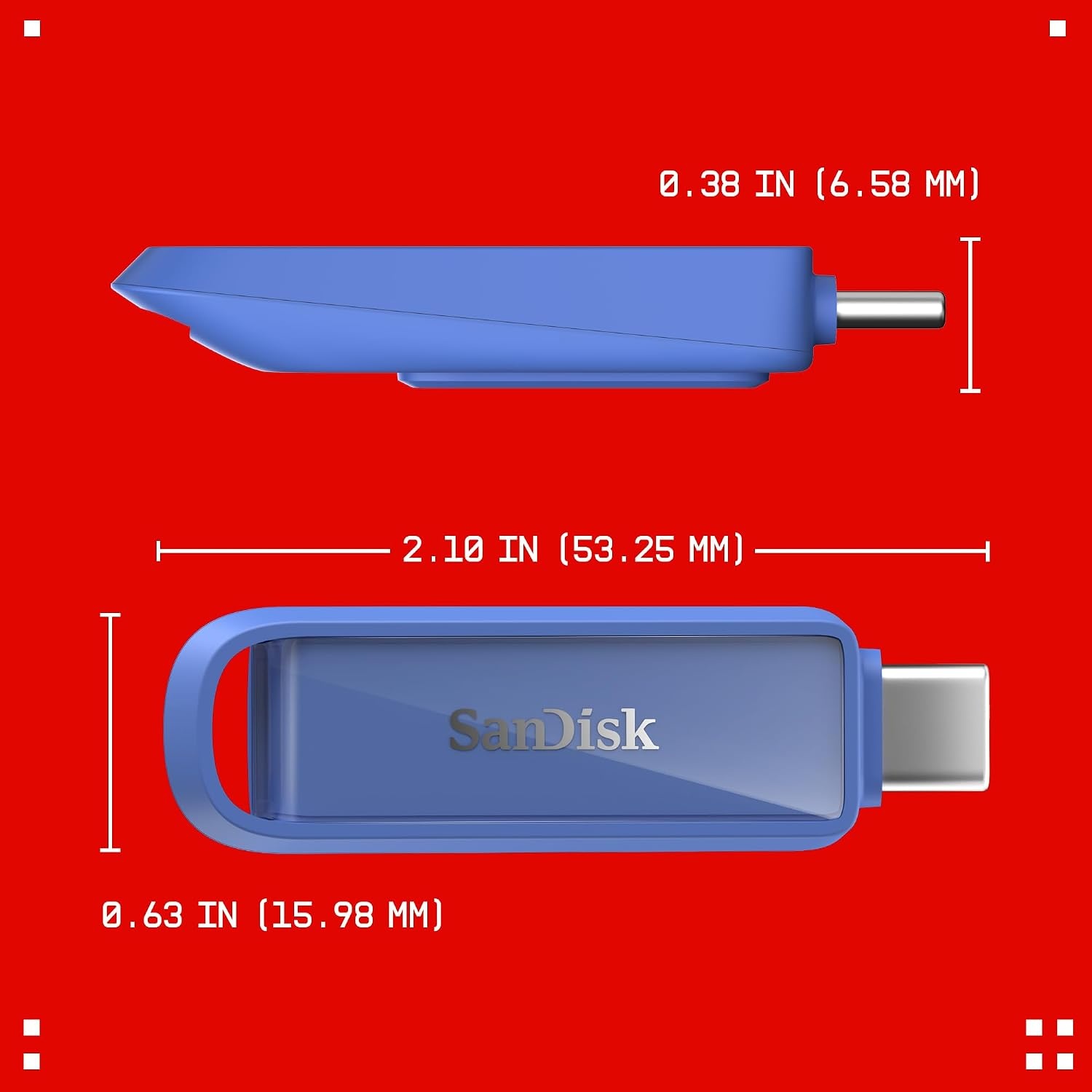 image:imageSANDISK 256GB Phone Drive with USB TypeC for Smartphones Tablets and Computers Up to 150MBs USB 32 Gen 1 Maritime Blue SDIXS0N256GGN6NDMaritime Blue
