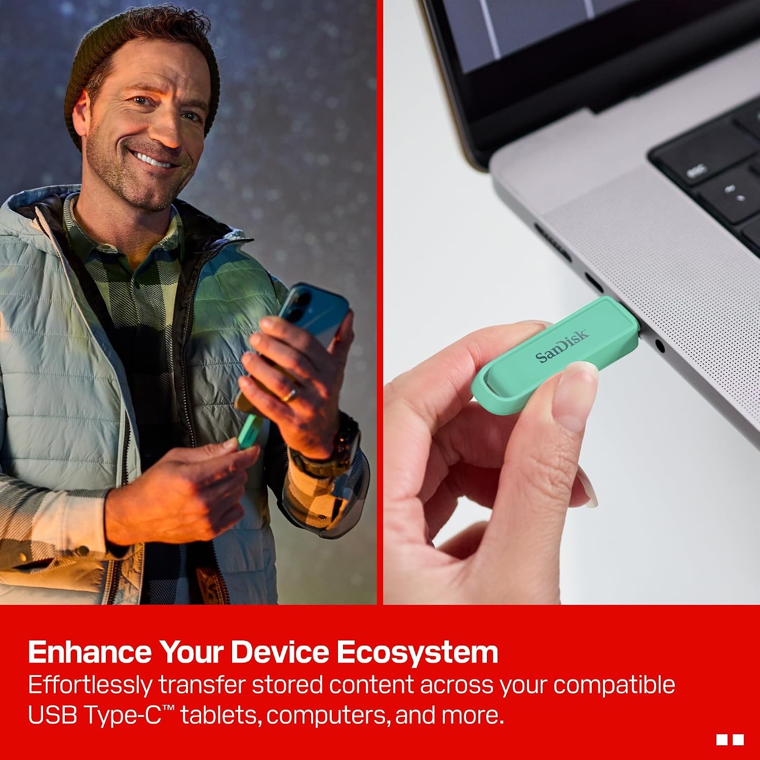 image:imageSANDISK 256GB Phone Drive with USB TypeC for Smartphones Tablets and Computers Up to 150MBs USB 32 Gen 1 Maritime Blue SDIXS0N256GGN6NDSeafoam Green