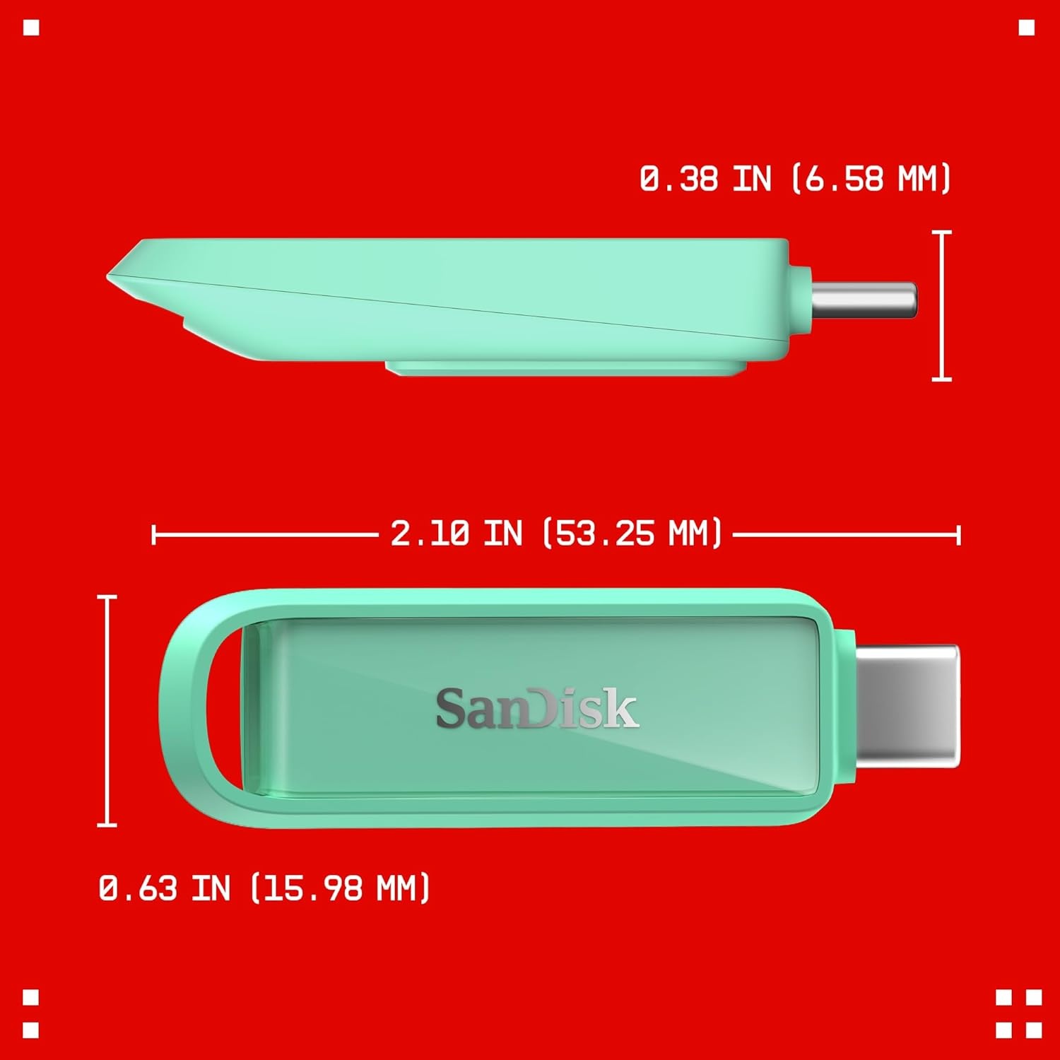 image:imageSANDISK 256GB Phone Drive with USB TypeC for Smartphones Tablets and Computers Up to 150MBs USB 32 Gen 1 Maritime Blue SDIXS0N256GGN6NDSeafoam Green