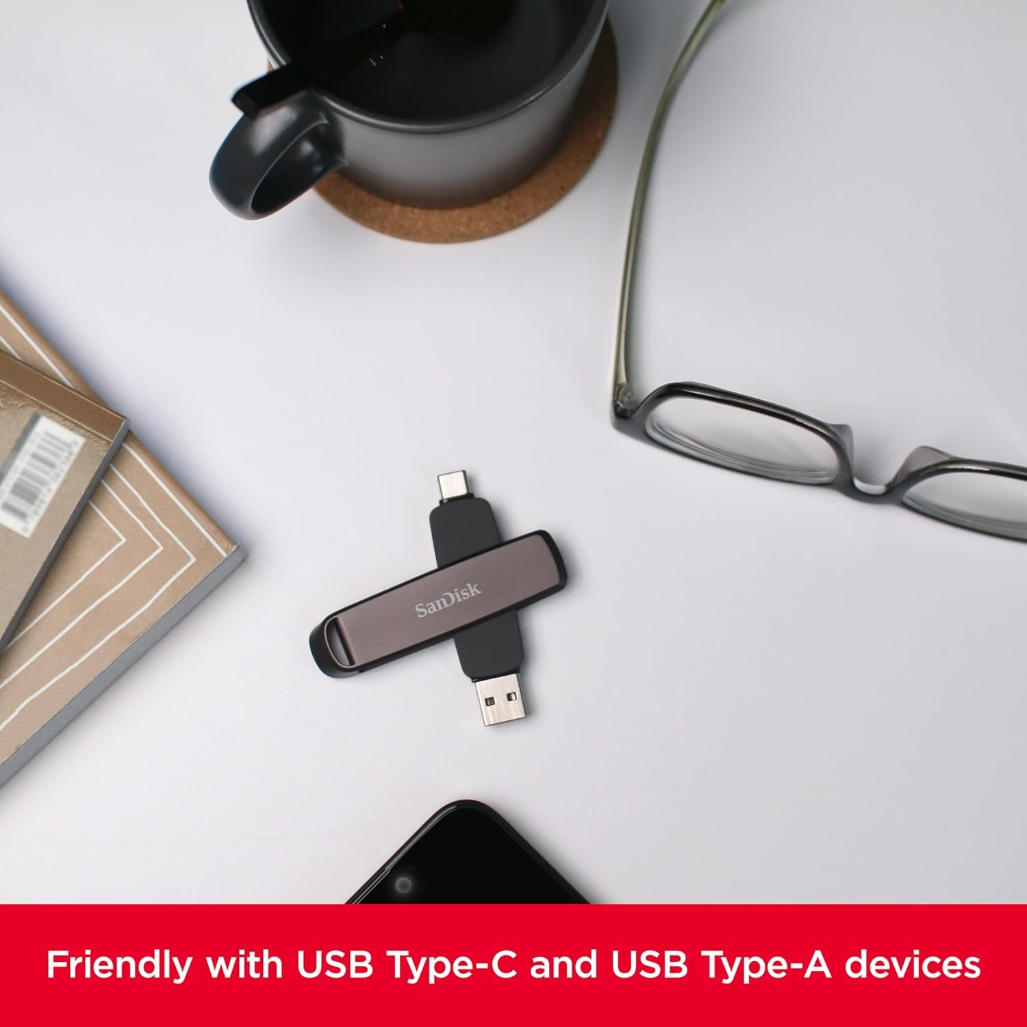 image:imageSANDISK 2TB Extreme PRO Dual Drive Up to 1000MBs USB TypeC and USB TypeA HighPerformance Flash Drive SDDDE12T00G46256GB