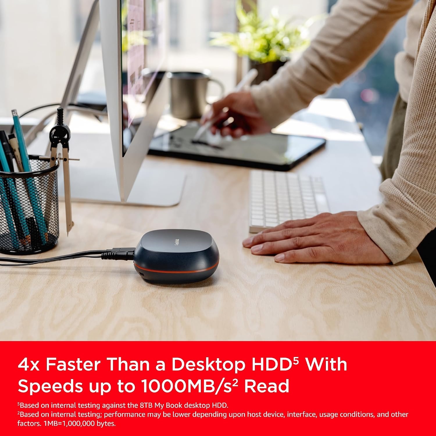 image:imageSANDISK 4TB Desk Drive SSD Desktop External Solid State Drive Up to 1000MBs USBC USB 32 Gen 2 SDSSDT404T00NA254TB