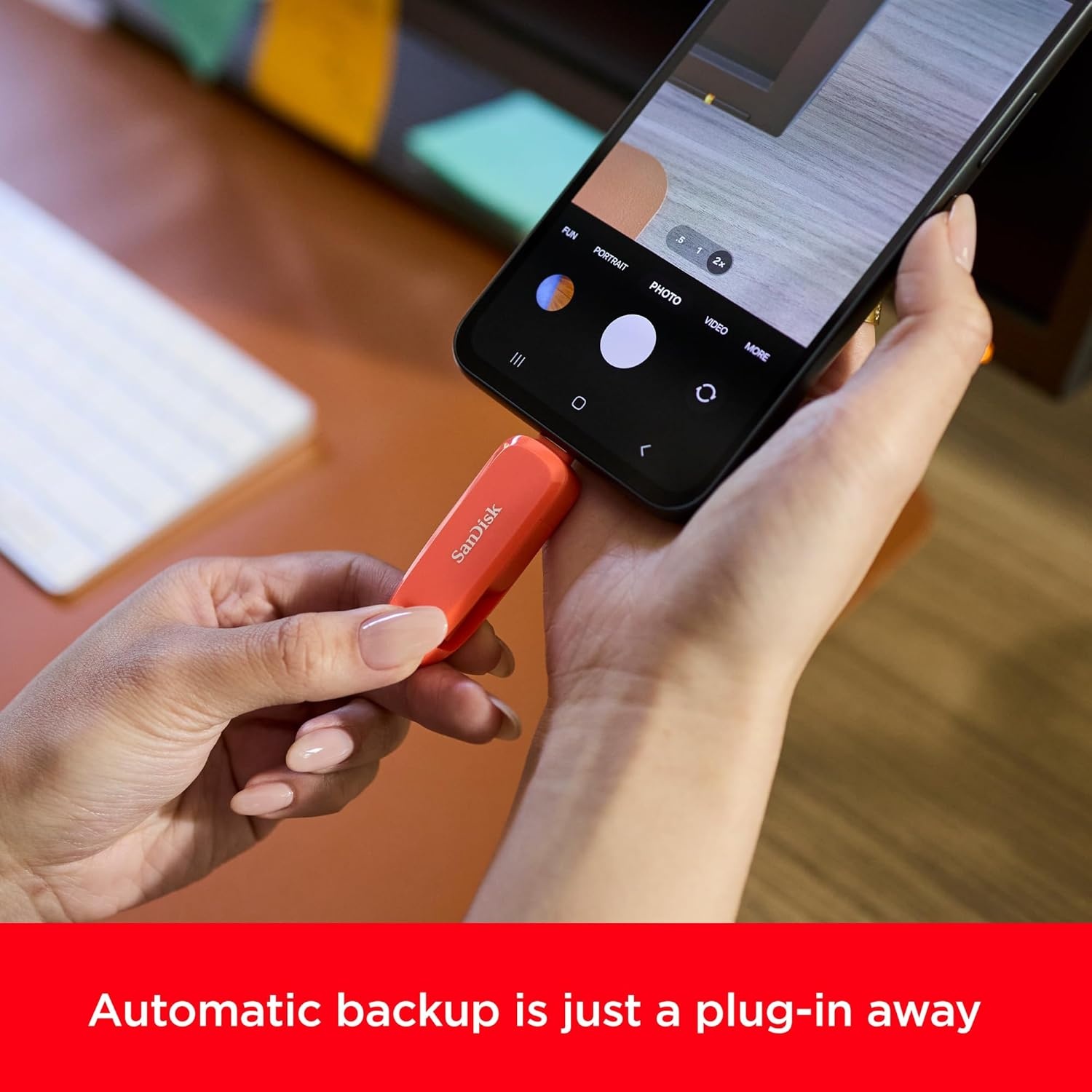 image:imageSANDISK 512GB Phone Drive for Android The 2in1 USB for Smartphones Tablets and Computers Thumb Drive with USB TypeC and TypeA Connectors Purple Opulence SDDDC6512GG46POBlack