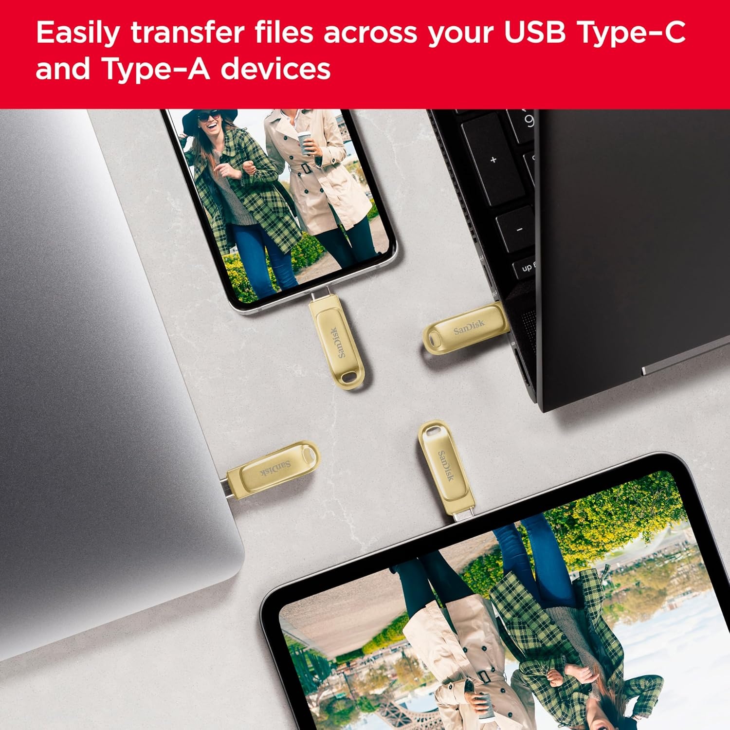 image:imageSANDISK 512GB Ultra Dual Drive Luxe USB TypeC Up to 400MBs SDDDC4512GGAM46Gold