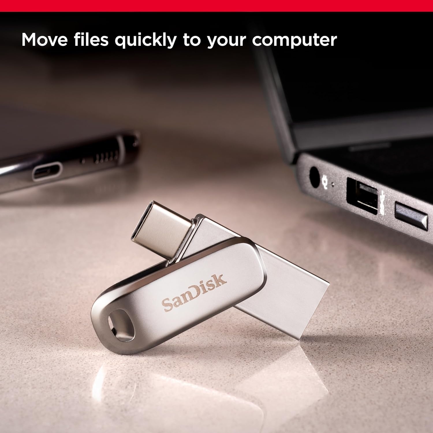 image:imageSANDISK 512GB Ultra Dual Drive Luxe USB TypeC Up to 400MBs SDDDC4512GGAM46Silver