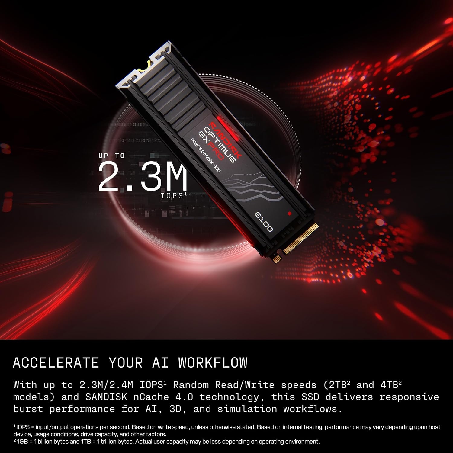 image:imageSANDISK 8TB Optimus GX PRO 8100 PCIe 50 NVMe SSD M2 2280 Up to 14900 MBs Read Speed LightningFast Performance SDSP82800TAN1TB