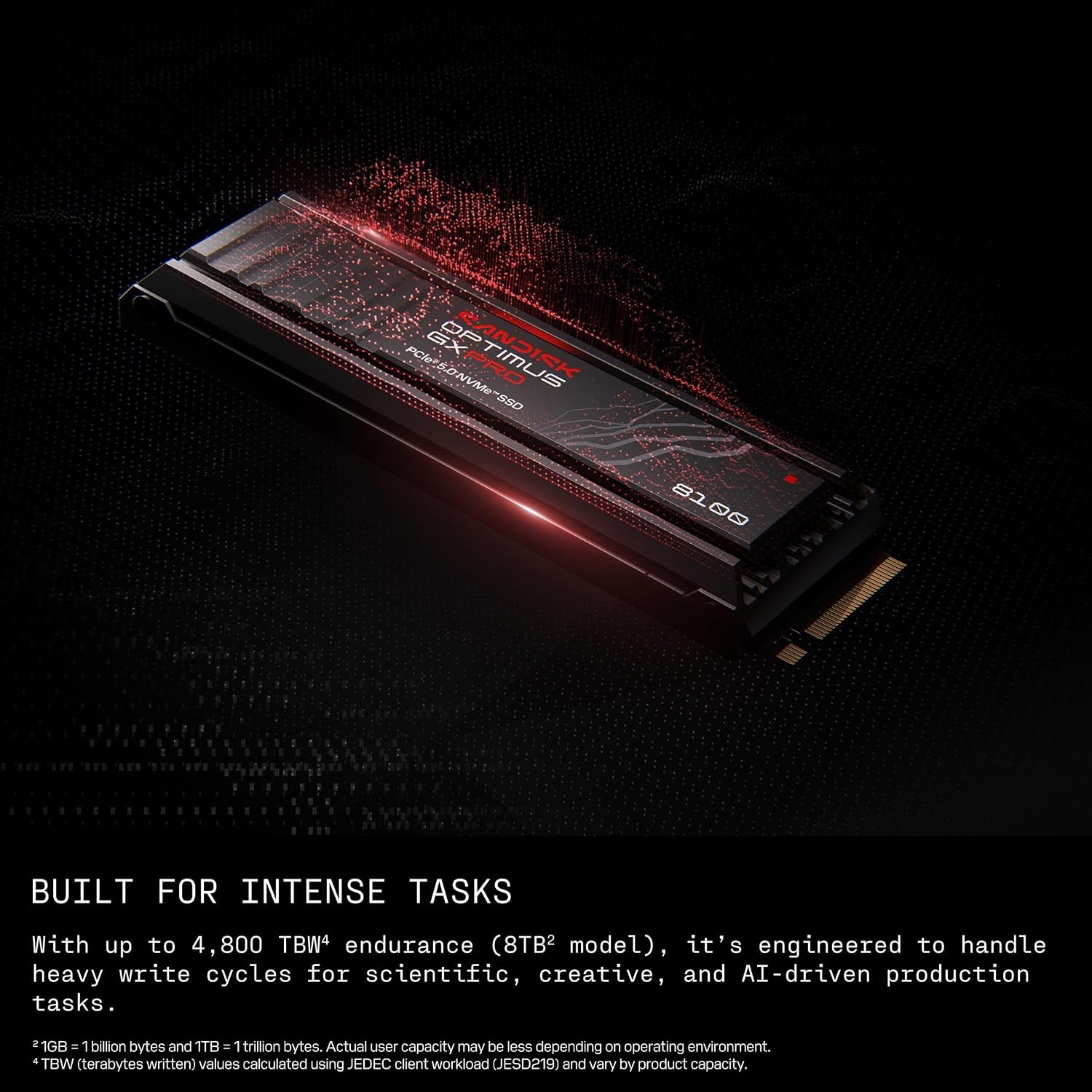 image:imageSANDISK 8TB Optimus GX PRO 8100 PCIe 50 NVMe SSD M2 2280 Up to 14900 MBs Read Speed LightningFast Performance SDSP82800TAN8TB