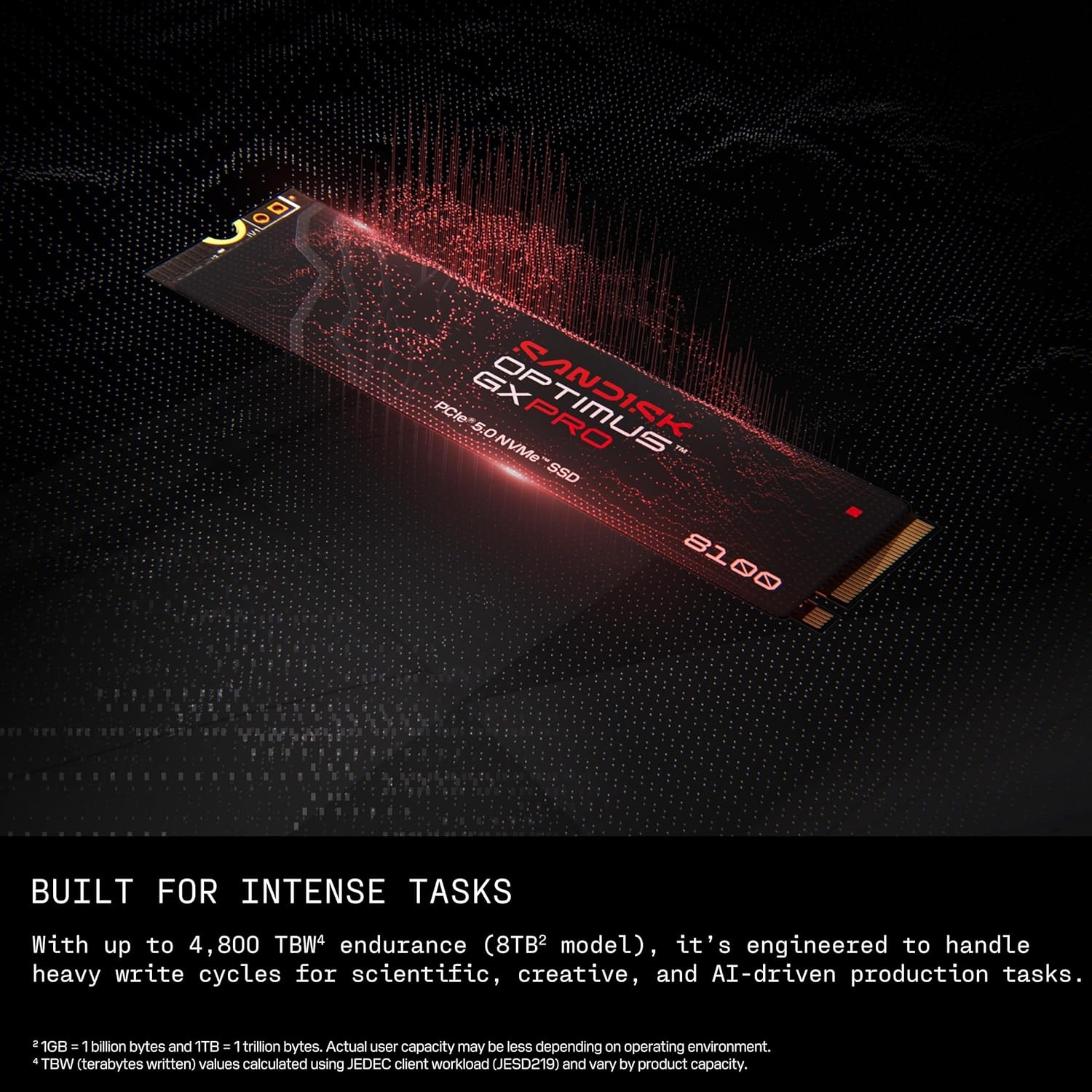 image:imageSANDISK 8TB Optimus GX PRO 8100 PCIe 50 NVMe SSD M2 2280 Up to 14900 MBs Read Speed LightningFast Performance SDSP82800TAN8TB