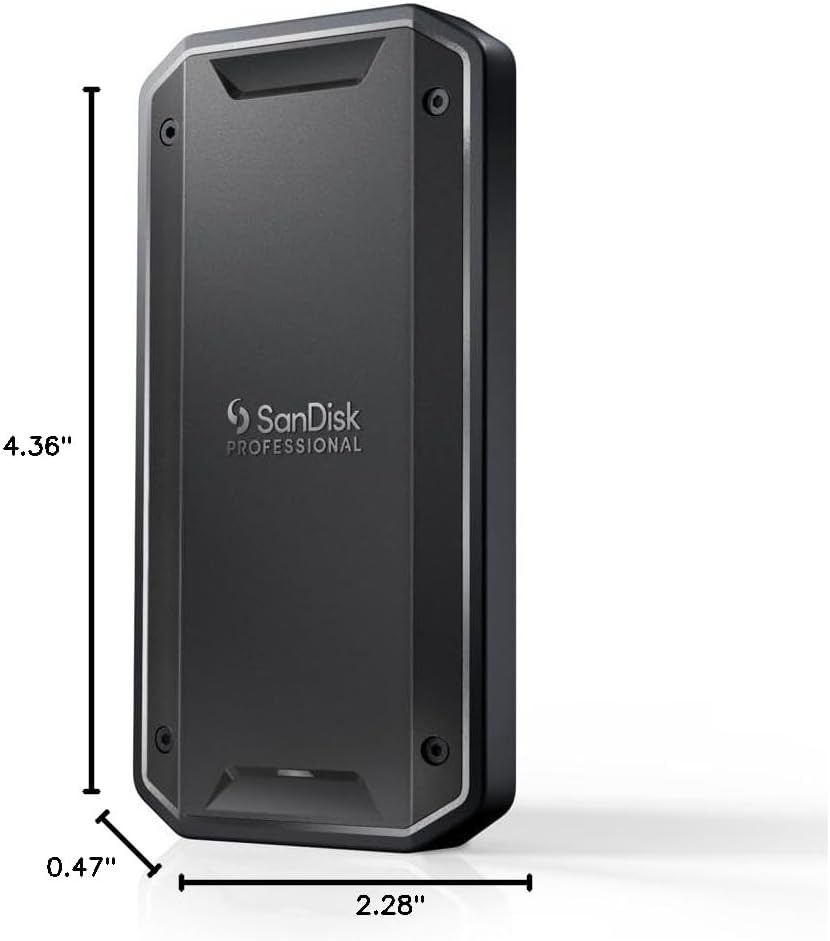 image:imageSANDISK Professional 1TB PROG40 SSD Up to 3000MBs Thunderbolt 3 40Gbps USBC 10Gbps IP68 dustWater Resistance External Solid State Drive SDPS31H001TGBCND Up to 3000MB per S Read Thunderbolt 3 and USBC IP68 Water and Dust 3m Drop and 4000lb Crush 5Yr Warranty1TB
