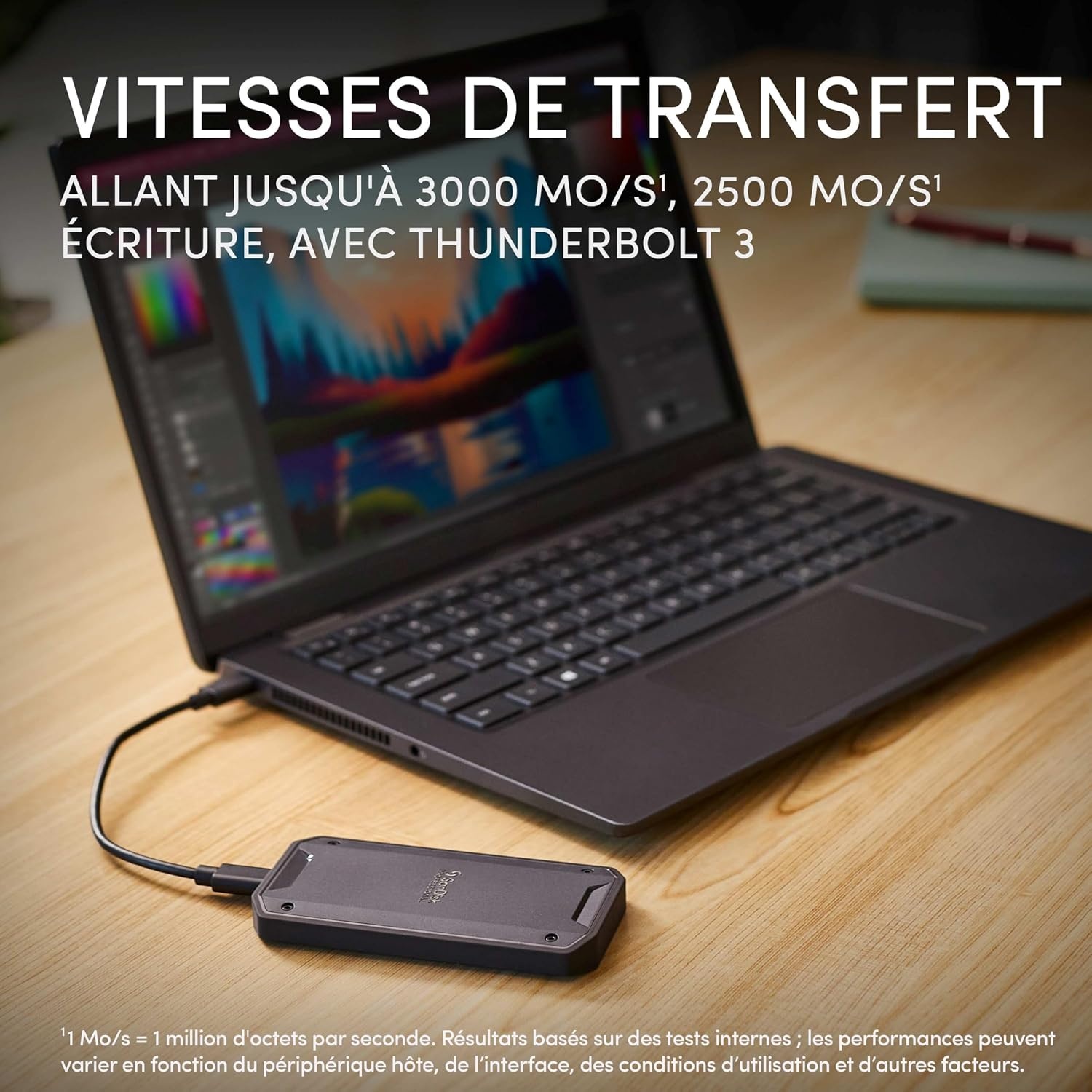 image:imageSANDISK Professional 2TB PROG40 SSD Up to 3000MBs Thunderbolt 3 40Gbps USBC 10Gbps IP68 dustWater Resistance External Solid State Drive SDPS31H002TGBC1D exFAT Version2TB