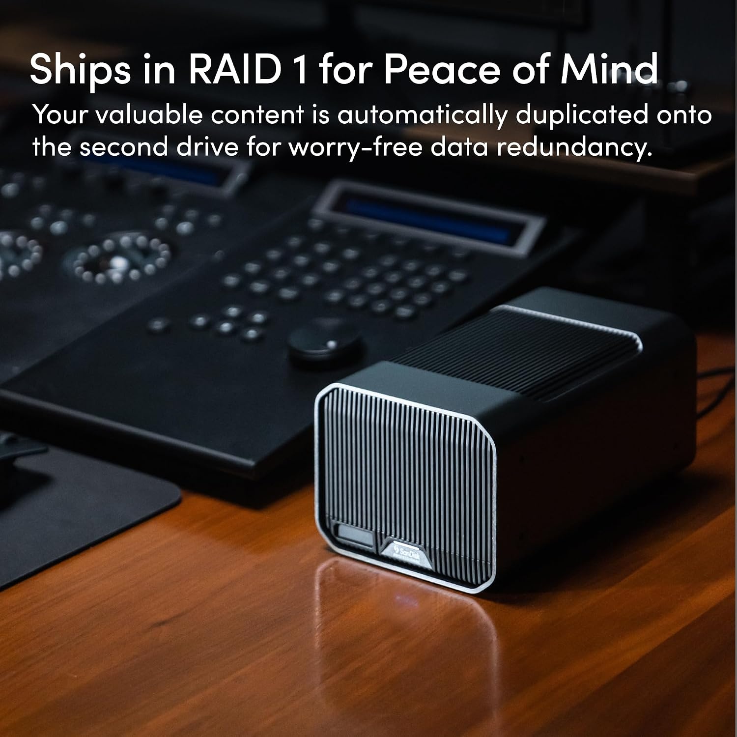 image:imageSanDisk Professional 16TB GRAID Mirror External HDD RAID with Redundancy Thunderbolt 3 USB 10Gbps 7200RPM Ultrastar Hard Drive Up to 250MBs Read in RAID 1 SDPHH2H016TNBAAD 2Bay Raid 1 27200rpm Ultrastar Hdds Thunderbolt 3 and USB 32 GEN2 ProBlade Slot 5Yr Warranty48TB