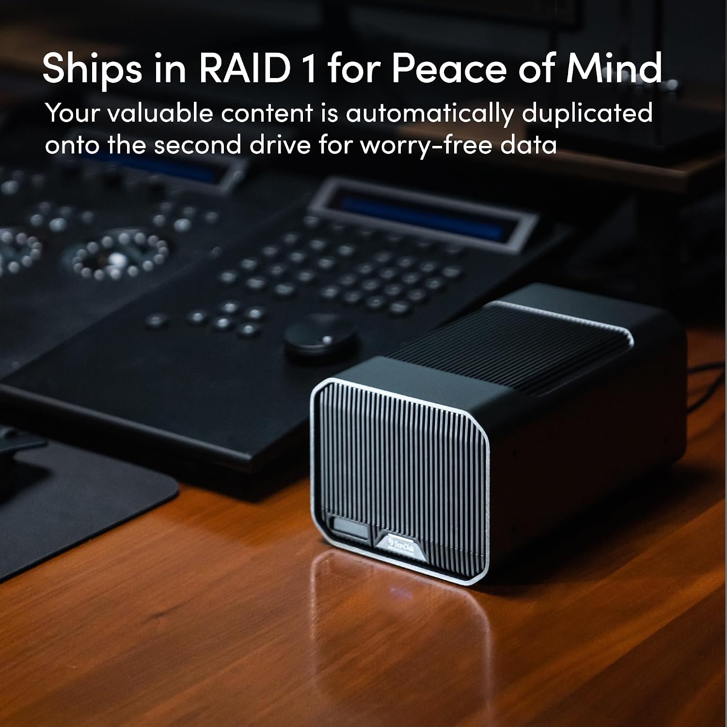 image:imageSanDisk Professional 16TB GRAID Mirror External HDD RAID with Redundancy Thunderbolt 3 USB 10Gbps 7200RPM Ultrastar Hard Drive Up to 250MBs Read in RAID 1 SDPHH2H016TNBAAD 2Bay Raid 1 27200rpm Ultrastar Hdds Thunderbolt 3 and USB 32 GEN2 ProBlade Slot 5Yr Warranty16TB