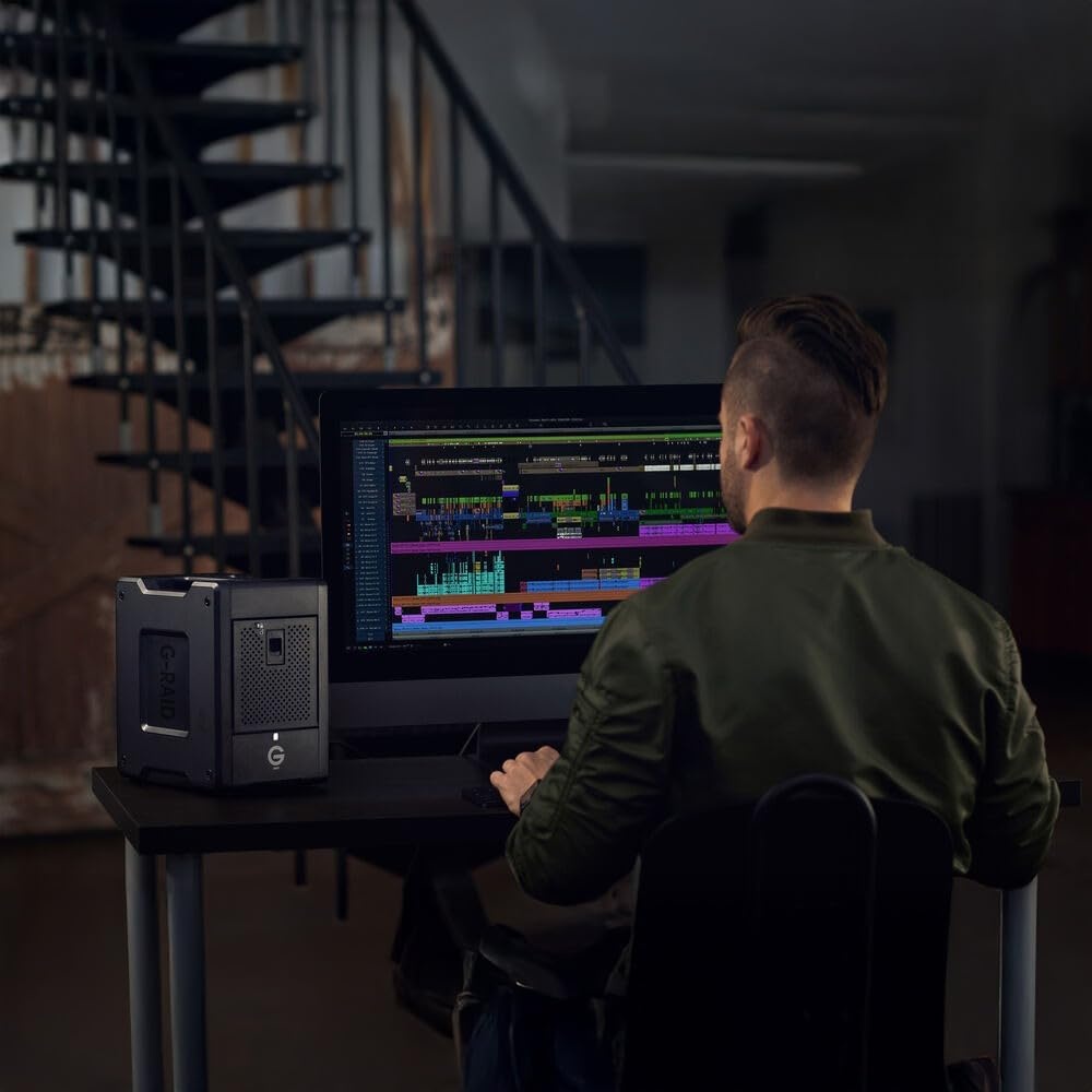 image:imageSanDisk Professional 24TB GRAID Shuttle 4 EnterpriseClass 4Bay External Hard Drive Thunderbolt 3 and USBC Transportable Hardware RAID SDPH34H024TNBAAB 24TB Transportable 4Bay Hardware Raid Raid 01510jbod80TB
