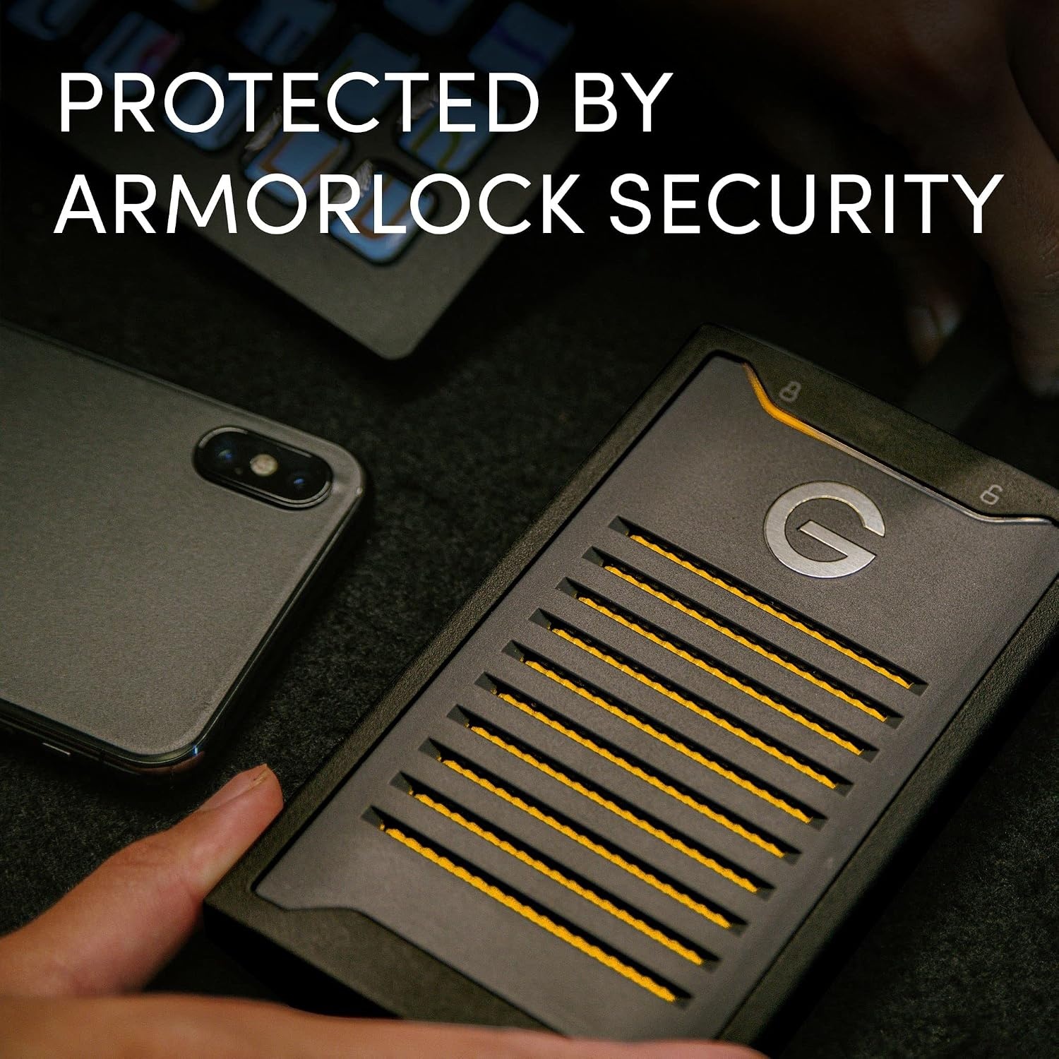 image:imageSanDisk Professional 4TB GDrive ArmorLock SSD Encrypted NVMe Solid State Drive 1000MBs USBC HighLevel Security Ultra Rugged SDPS41A004TGBANB4TB