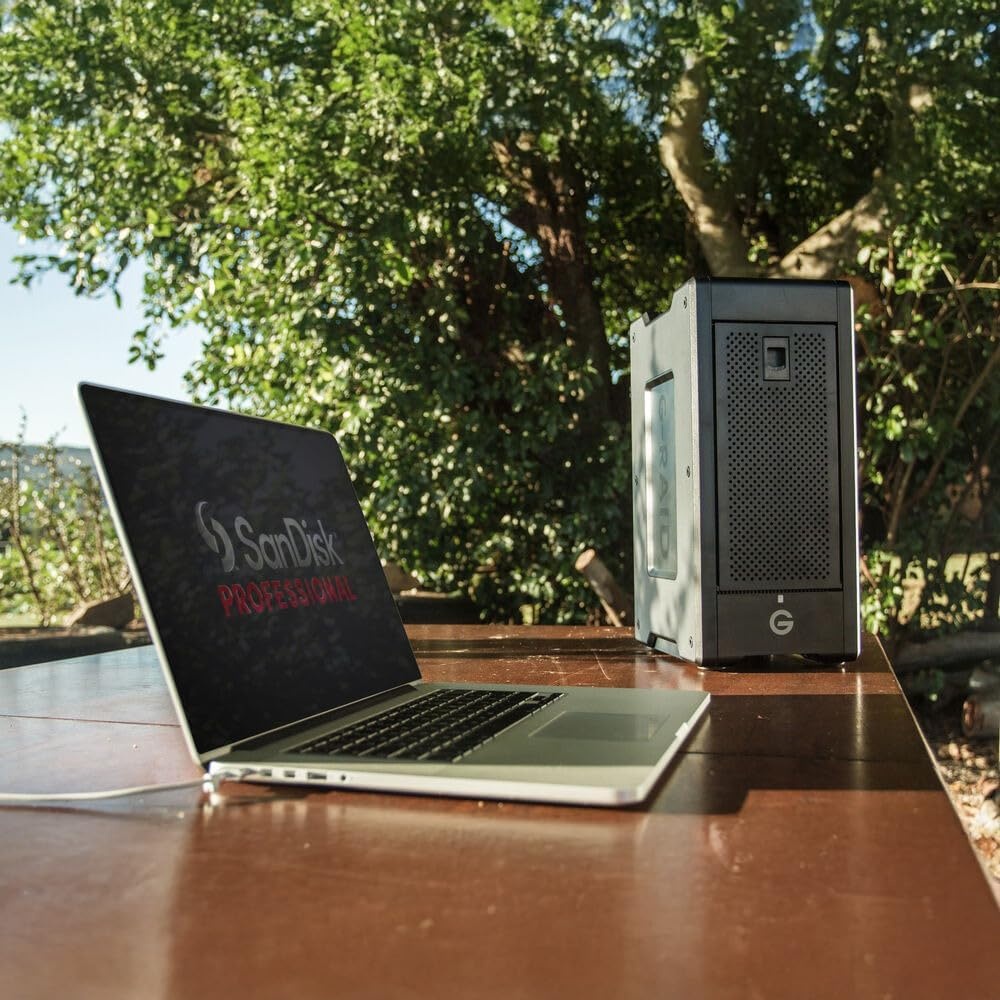image:imageSanDisk Professional 96TB GRAID Shuttle 8 Transportable EnterpriseClass 8Bay External Hard Drive Thunderbolt 3 and USBC Hardware RAID Up to 1900MBs Read SDPH48H096TNBAAB160TB