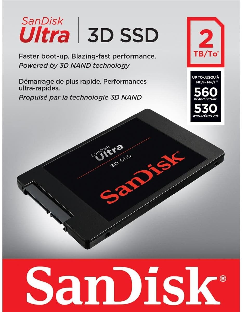 image:imageSanDisk Ultra 3D NAND 2TB Internal SSD SATA III 6 Gbs 257mm Up to 560 MBs SDSSDH32T00G25Previous Generation