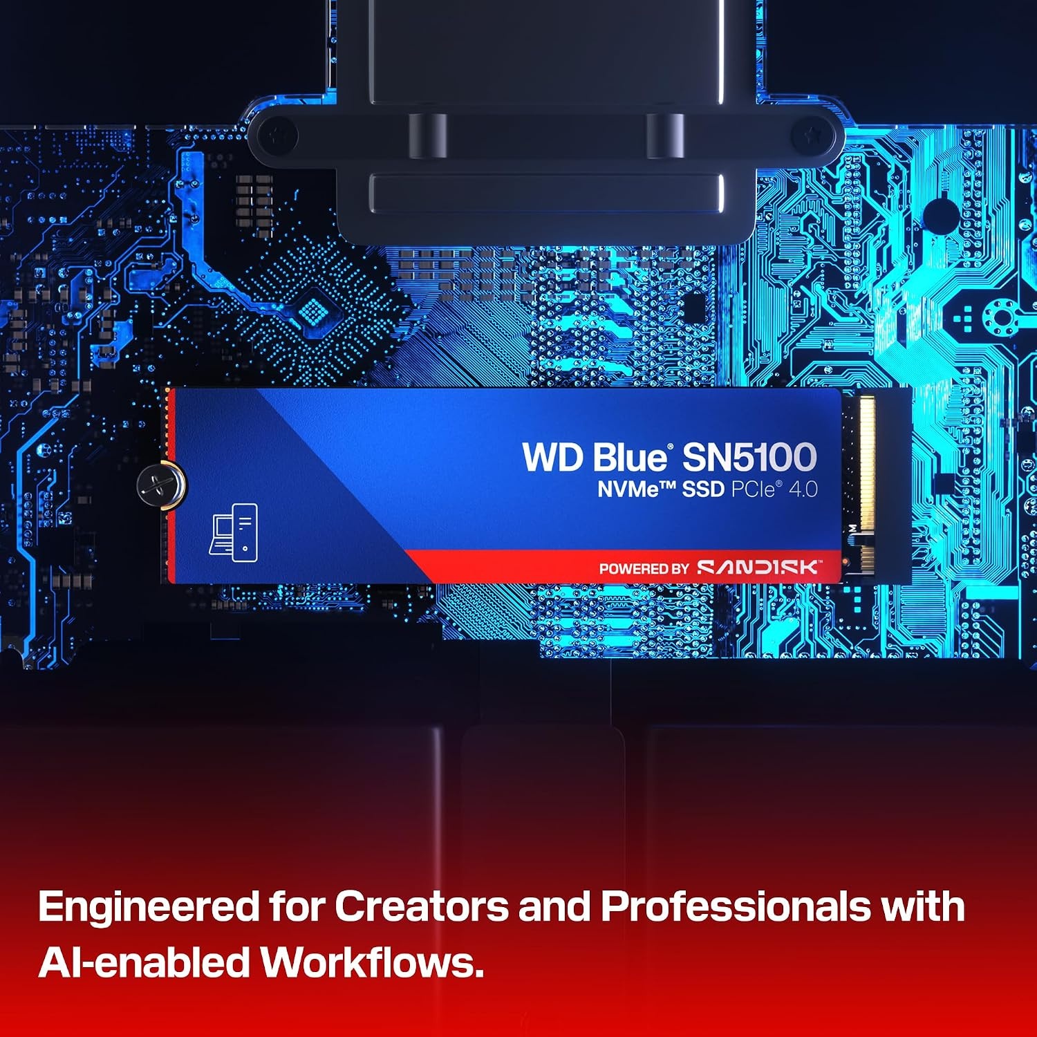 image:imageWD Blue SN5100 1TB NVMe SSD M2 2280 PCIe Gen 40 Internal Solid State Drive Read Speeds Up to 7100MBs Upgrade Storage for PCLaptops WDS100T5B0E2TB