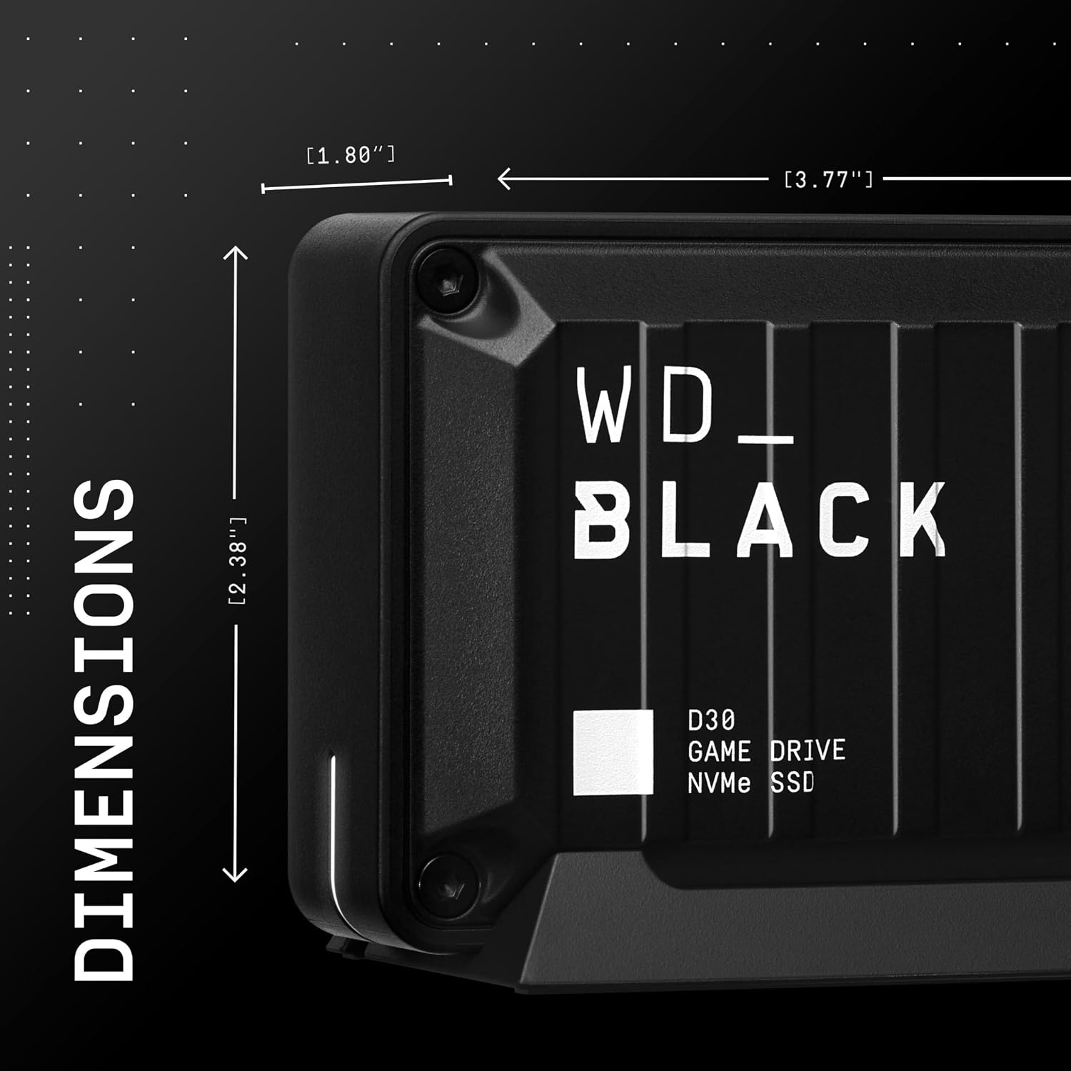 image:imageWestern Digital 1TB D30 Game Drive SSD Portable External Solid State Drive Compatible with Playstation Xbox amp PC Up to 900MBs WDBATL0010BBKWESN1TB