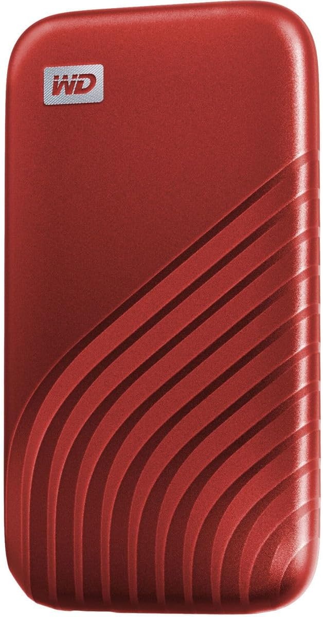 image:imageWestern Digital 2TB My Passport SSD Portable External Solid State Drive Red Sturdy and Blazing Fast Password Protection with Hardware Encryption WDBAGF0020BRDWESNRed