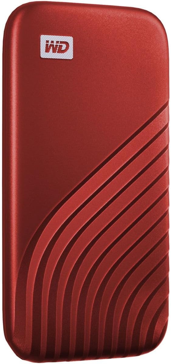 image:imageWestern Digital 2TB My Passport SSD Portable External Solid State Drive Red Sturdy and Blazing Fast Password Protection with Hardware Encryption WDBAGF0020BRDWESNRed