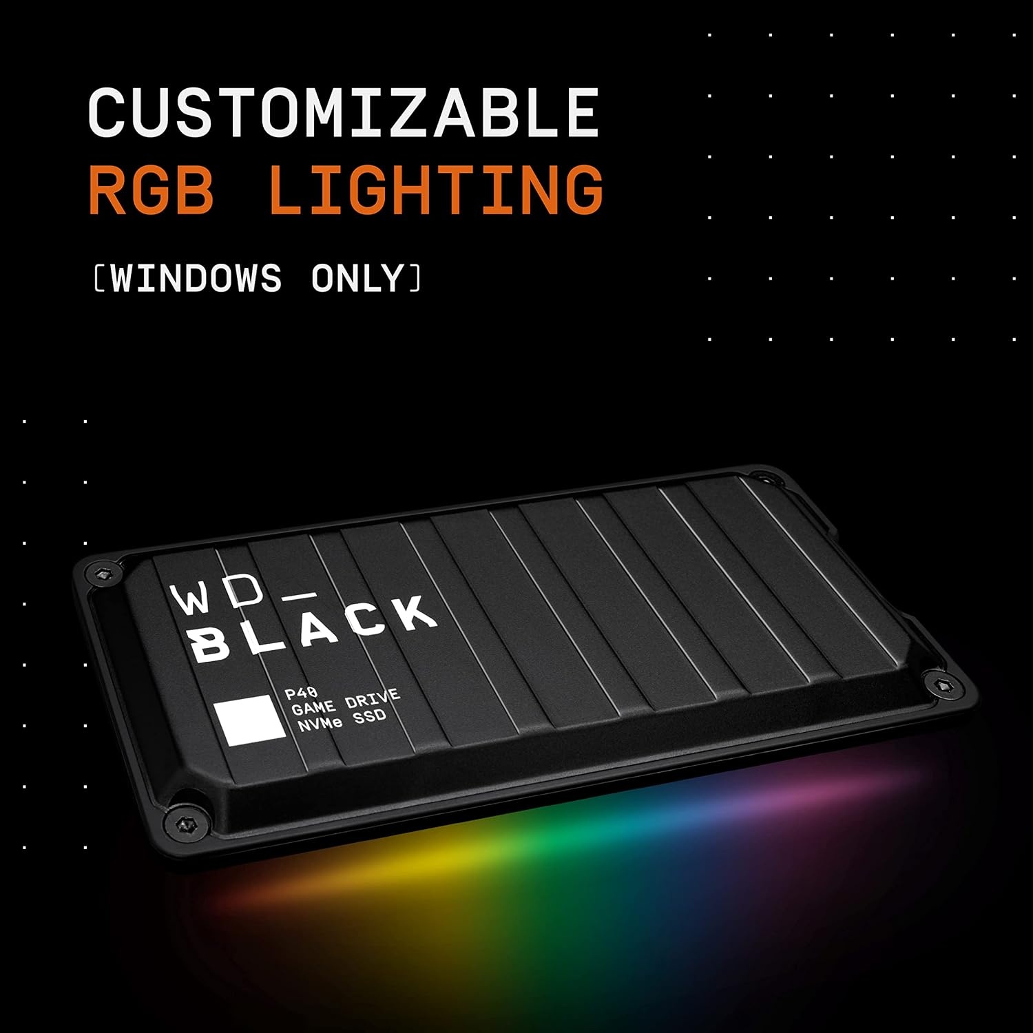 image:imageWestern Digital 2TB P40 Game Drive SSD Up to 2000MBs RGB Lighting Portable External Solid State Drive Compatible with Playstation Xbox PC amp Mac WDBAWY0020BBKWESN1TB