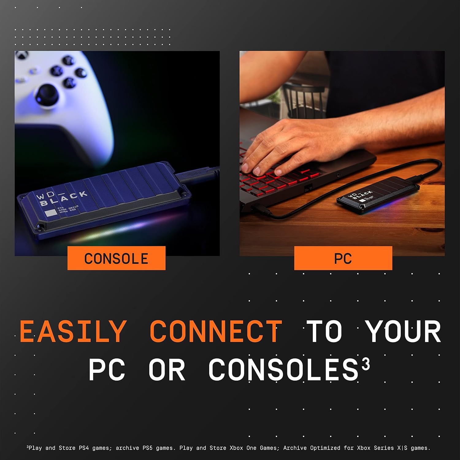 image:imageWestern Digital 2TB P40 Game Drive SSD Up to 2000MBs RGB Lighting Portable External Solid State Drive Compatible with Playstation Xbox PC amp Mac WDBAWY0020BBKWESN1TB