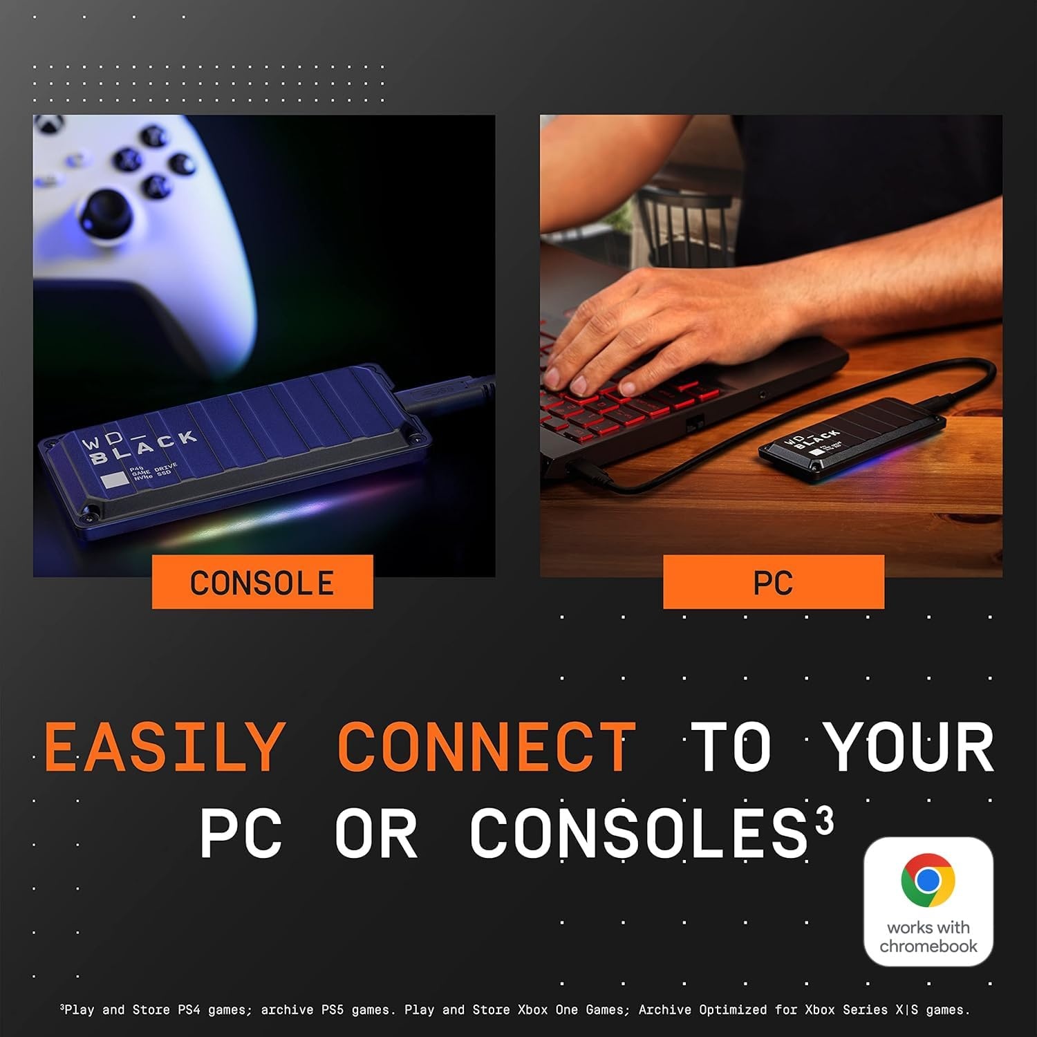 image:imageWestern Digital 2TB P40 Game Drive SSD Up to 2000MBs RGB Lighting Portable External Solid State Drive Compatible with Playstation Xbox PC amp Mac WDBAWY0020BBKWESN1TB