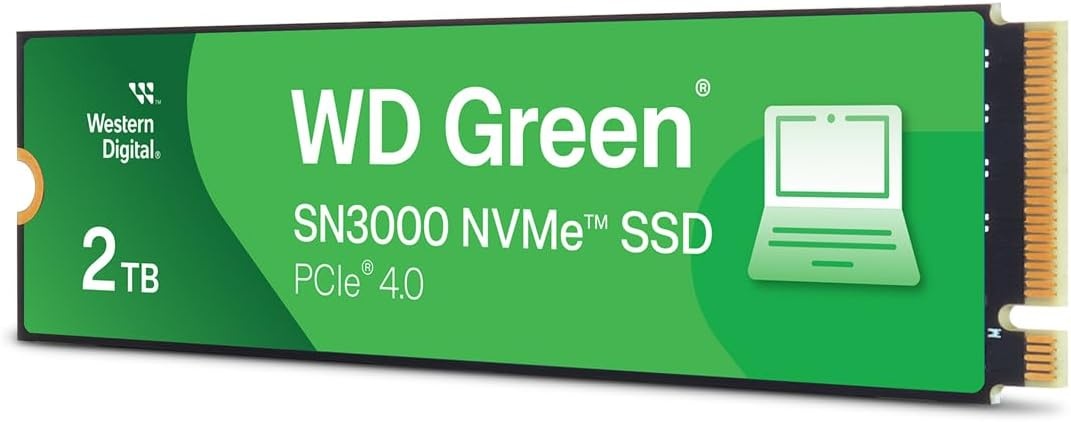 image:imageWestern Digital 2TB WD Green SN3000 NVMe Internal SSD Solid State Drive Gen4 PCIe M2 2280 Up to 5000 MBs WDS200T4G0E