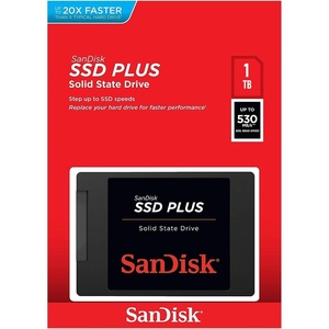 SanDisk SSD PLUS 1TB Internal SSD – SATA III 6 Gb/s, 2.5″/7mm, Up to 535 MB/s – SDSSDA-1T00-G26(1TB)